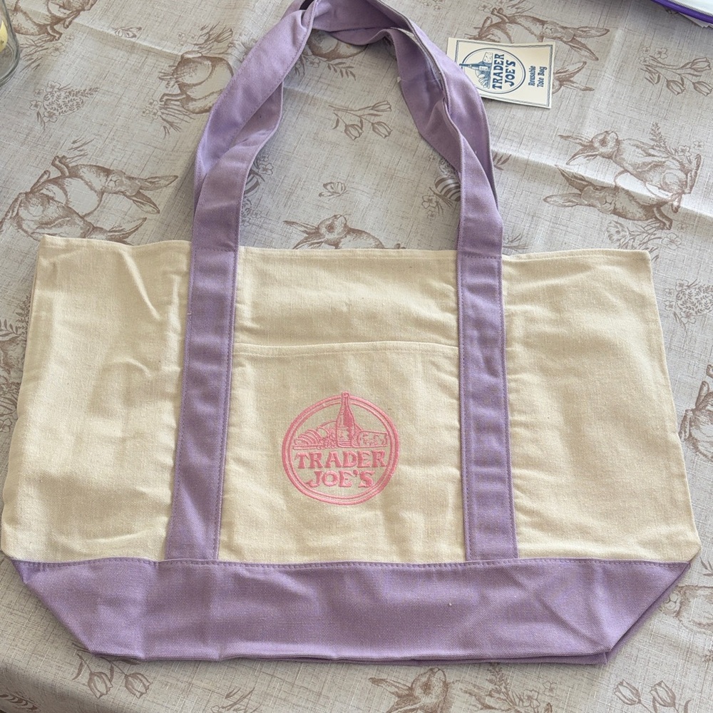 Trader Joe’s Lavender Trim Canvas Tote bag